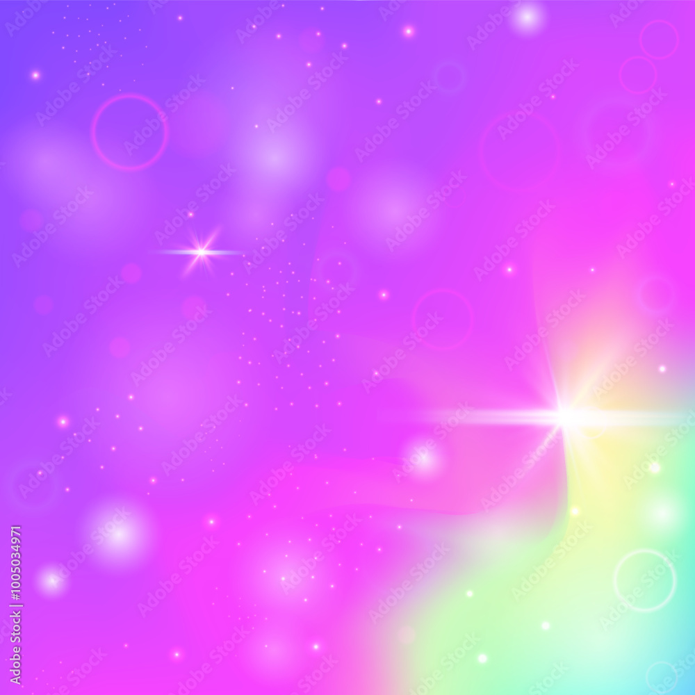 Obraz premium Magic Gradient. Pink Princess Background. Kawaii Invitation. Holographic Abstract Mesh. Purple Colorful Hologram. Blue Mystical Pattern. Fairy Backdrop. Dream Magic Gradient.