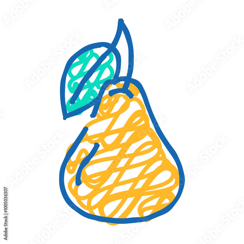 pear whole one doodle icon sketch vector. pear whole one sign. isolated symbol illustration