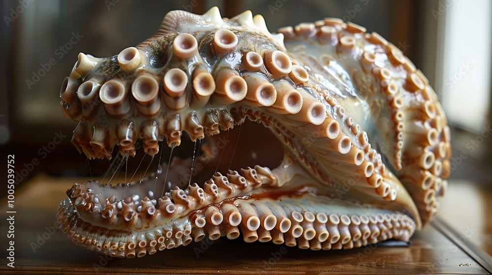 Close-Up of an Octopus Tentacle with Suckers Close-Up of an Octopus Tentacle with Suckers