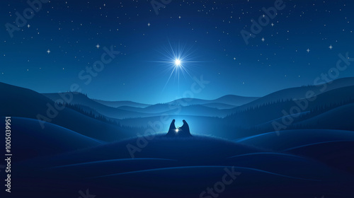 Starry night in Bethlehem, birth of Jesus Christ in humble barn shines like light in dark, creating beautiful nativity scene by manger, where wonders of astronomy meet spirit of Christmas, religion.