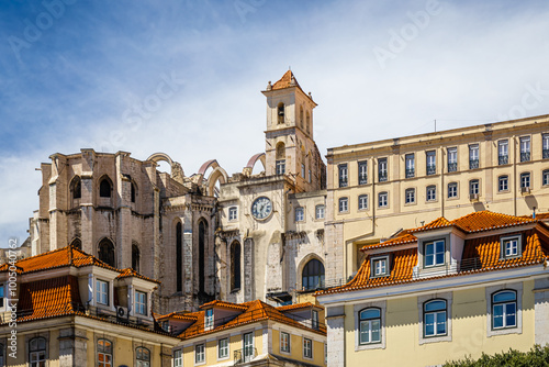 View of Lisbon city center in summer, Portugal