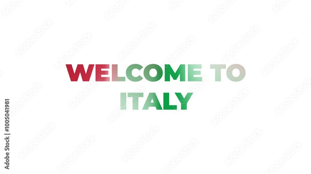 Welcome to Italy Text Animation with Italian Flag Gradient Welcome to Italy Text Animation with Italian Flag Gradient