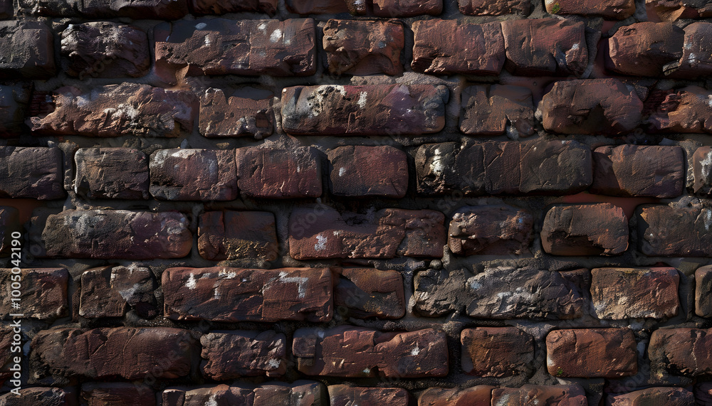 Close-up view of a weathered red brick wall, showcasing the textures and color variations of the bricks. Close-up view of a weathered red brick wall, showcasing the textures and color variations of the bricks.