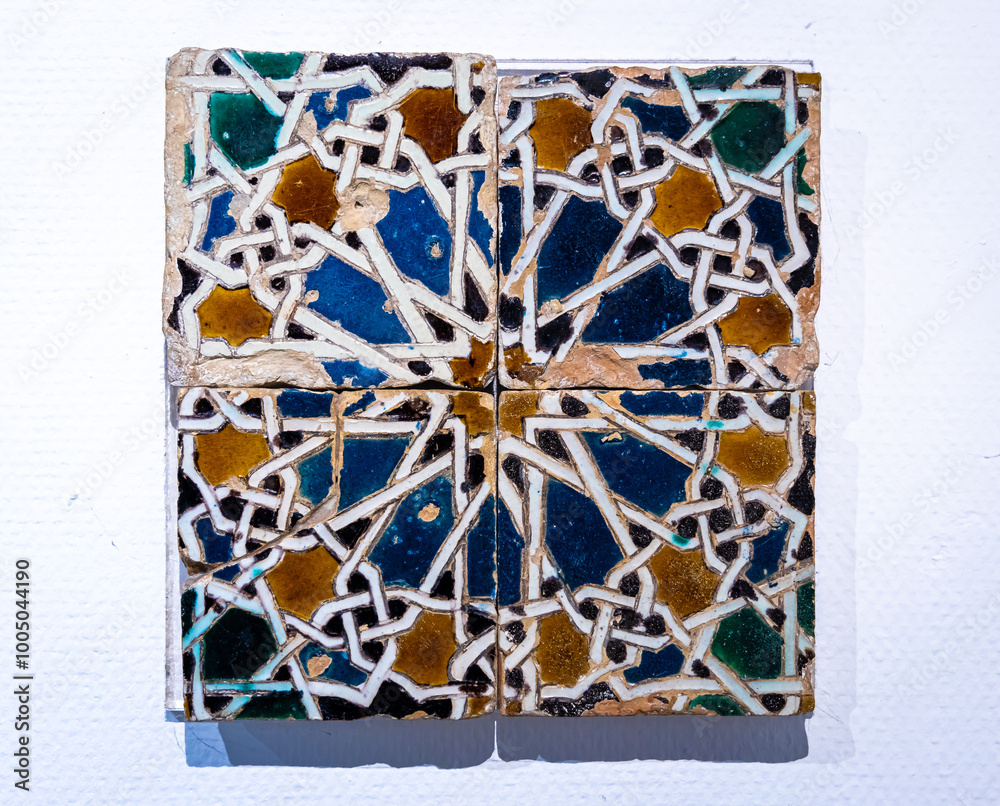 Traditional Portuguese tiles called azulejo, as seen in museum in Lisbon, Portugal Traditional Portuguese tiles called azulejo, as seen in museum in Lisbon, Portugal