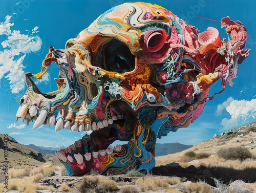 Abstract Skull: A Psychedelic Journey Through the Mind photo