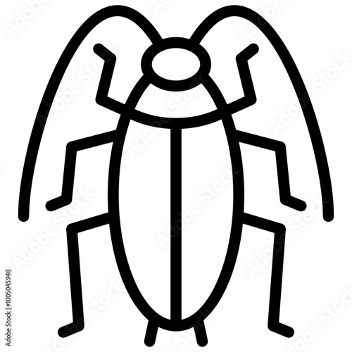 cockroach icon illustration design with outline