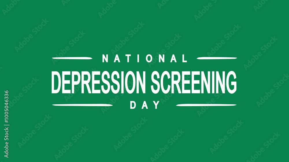 National Depression Screening Day Text Animation. Great for National Depression Screening Day Celebrations, for banner, social media feed wallpaper stories. National Depression Screening Day Text Animation. Great for National Depression Screening Day Celebrations, for banner, social media feed wallpaper stories.