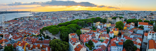 View of Alfama, one of Lisbon’s oldest areas with shops selling traditional crafts and cafes, Portugal