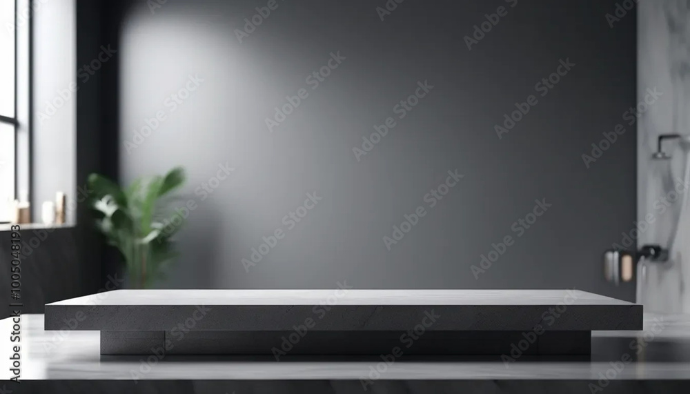 Obraz premium Gray stone 3d podium display, ai