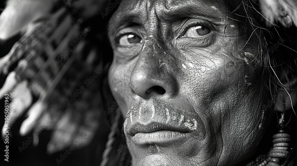 Close-up Portrait of a Native American Man Close-up Portrait of a Native American Man