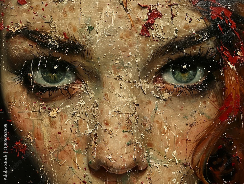Intense Gaze: A Close-Up Portrait of a Woman's Eyes Intense Gaze: A Close-Up Portrait of a Woman's Eyes