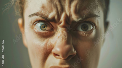 A visual of a person's face reacting with an involuntary flinch or microexpression, revealing true emotions.