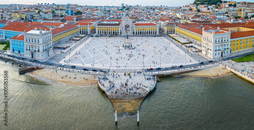 Praca do Comercio, a large, harbour-facing plaza in Portugal's capital, Lisbon photo