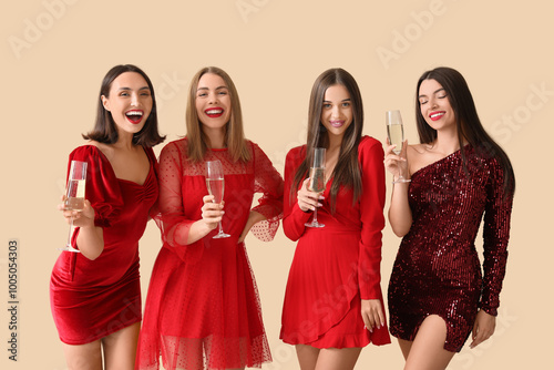 Happy beautiful young women...