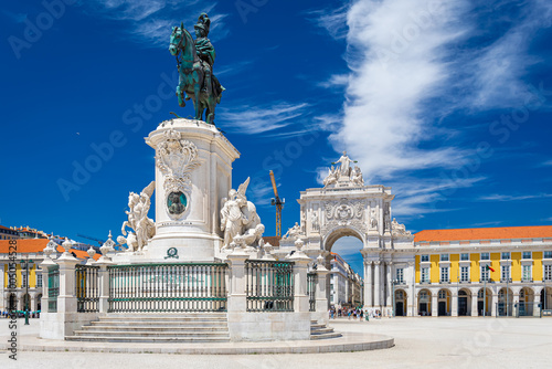 Praca do Comercio, a large, harbour-facing plaza in Portugal's capital, Lisbon