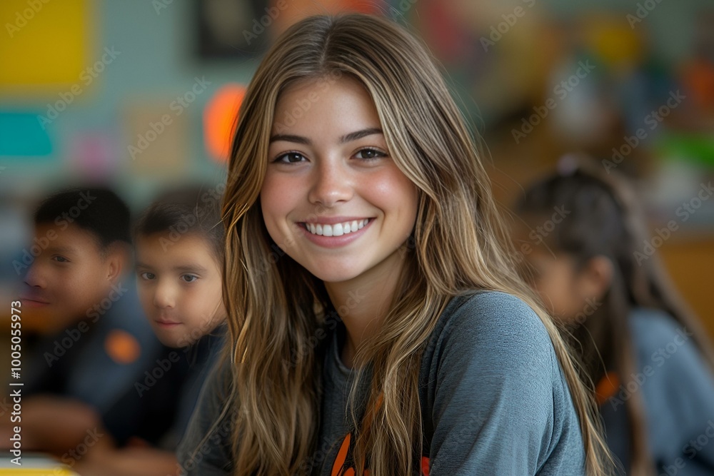 a beautiful girl smiling at camera a beautiful girl smiling at camera