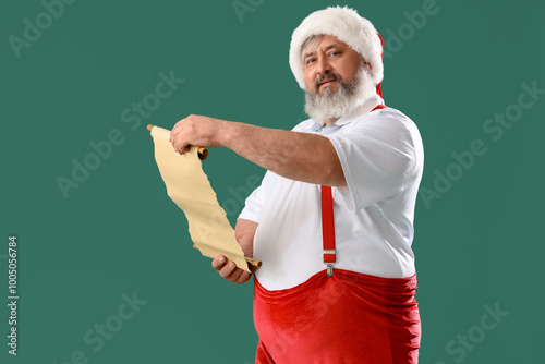 Santa Claus reading letter ...