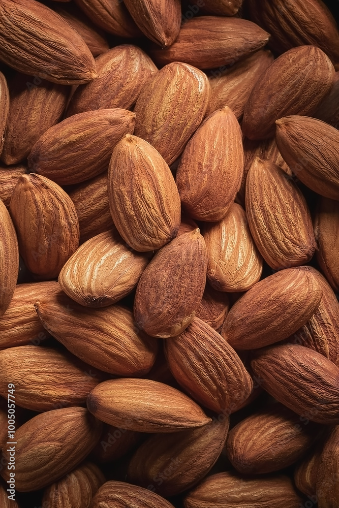 Fototapeta premium A pile of almonds concept background