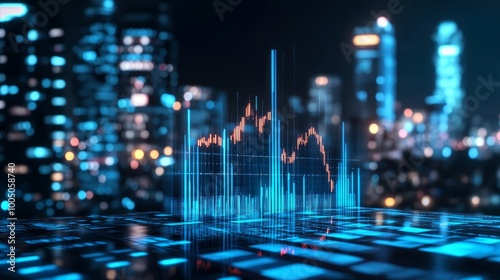 Wallpaper Mural Stunning urban cityscape at dusk a dramatic view of the skyline against blue and black background stunning captivating featuring blue showcasing life Torontodigital.ca