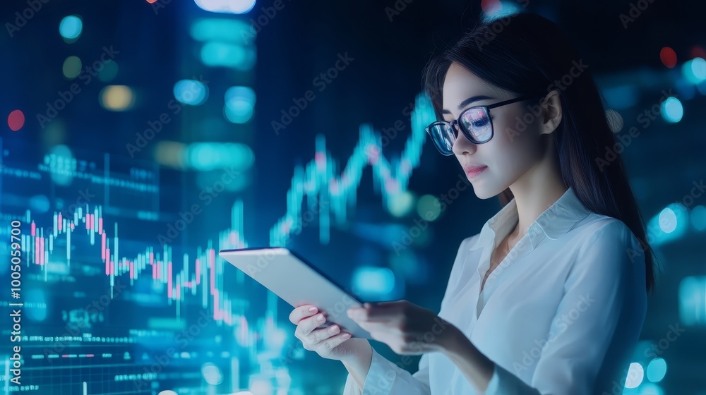 A techsavvy woman in glasses engaging with her tablet for online browsing and digital connectivity in is actively using navigating through apps browsing online A techsavvy woman in glasses engaging with her tablet for online browsing and digital connectivity in is actively using navigating through apps browsing online