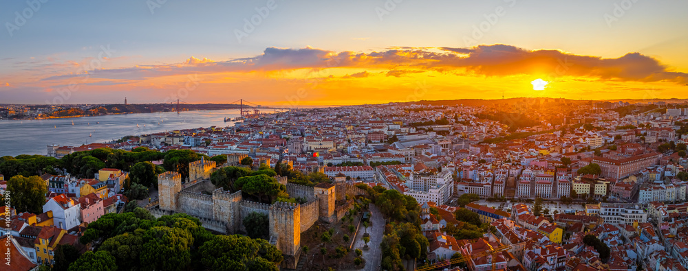 View of Alfama, one of Lisbon’s oldest areas with shops selling traditional crafts and cafes, Portugal