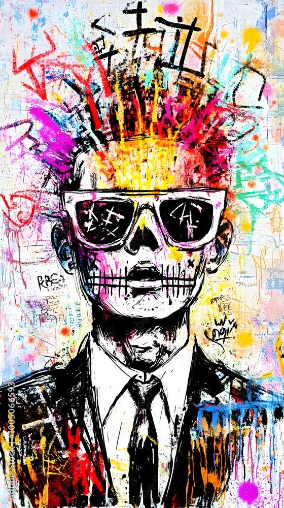 Obraz premium Street Art, Digital Art, Abstract Image, Texture, Pattern Background, Wallpaper, Smartphone Cover and Screen, PC, Laptop, 9:16 and 16:9 Format