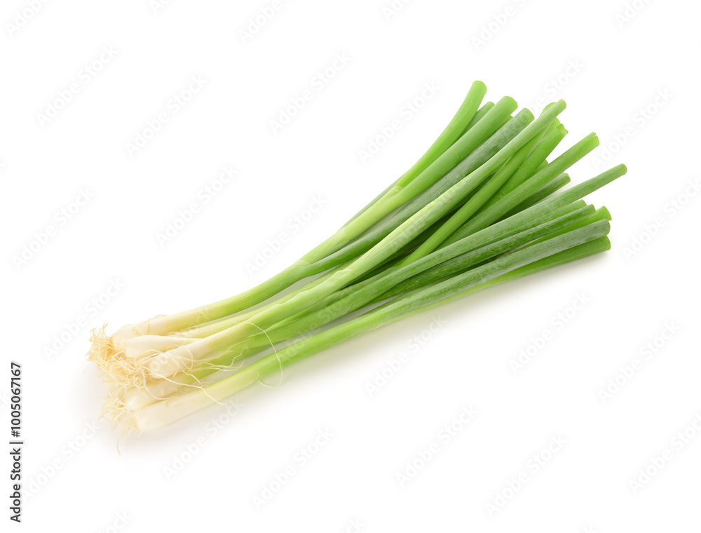 Fresh green onion isolated on white background Fresh green onion isolated on white background