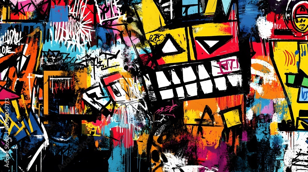 Fototapeta premium Street Art, Digital Art, Abstract Image, Texture, Pattern Background, Wallpaper, Smartphone Cover and Screen, PC, Laptop, 9:16 and 16:9 Format