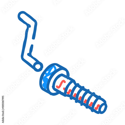 tighten screw wrench assembly furniture doodle icon sketch vector. tighten screw wrench assembly furniture sign. isolated symbol illustration