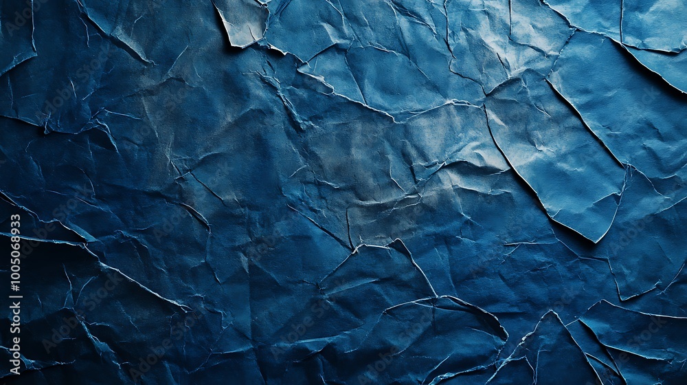 Abstract Blue Crumpled Paper Texture Abstract Blue Crumpled Paper Texture
