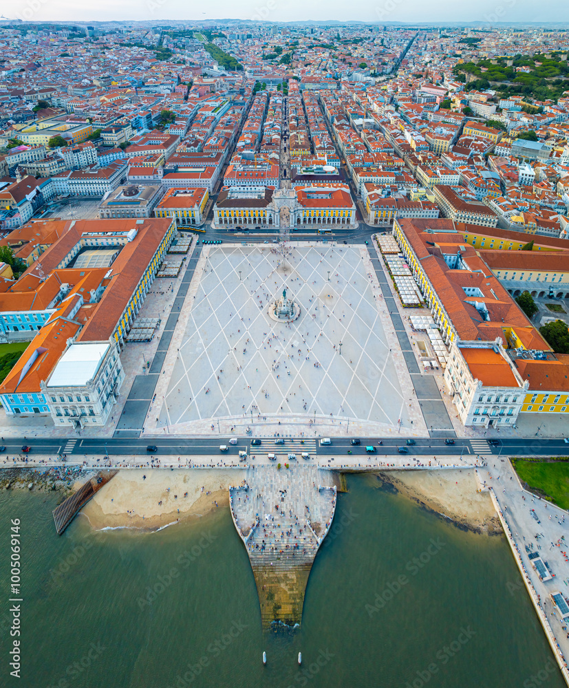 Praca do Comercio, a large, harbour-facing plaza in Portugal's capital, Lisbon