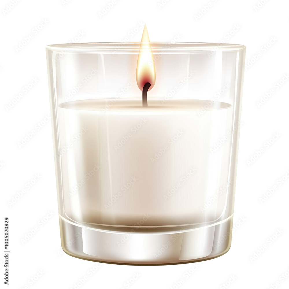 Stylish candle with a soft flame in a glass holder, perfect for relaxation. Stylish candle with a soft flame in a glass holder, perfect for relaxation.