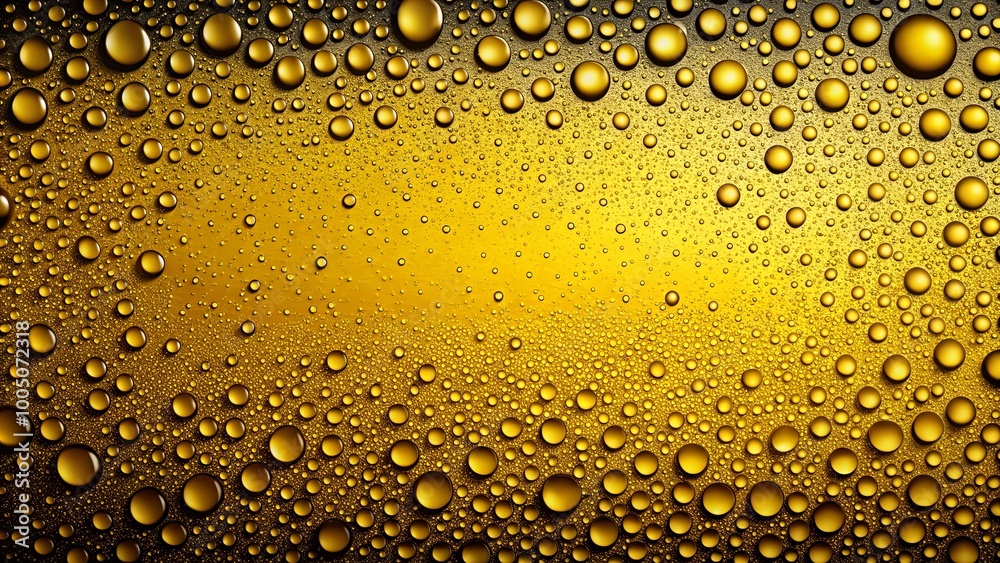 A mesmerizing abstract pattern of golden water droplets on a yellow background, creating a captivating and textured visual experience. A mesmerizing abstract pattern of golden water droplets on a yellow background, creating a captivating and textured visual experience.