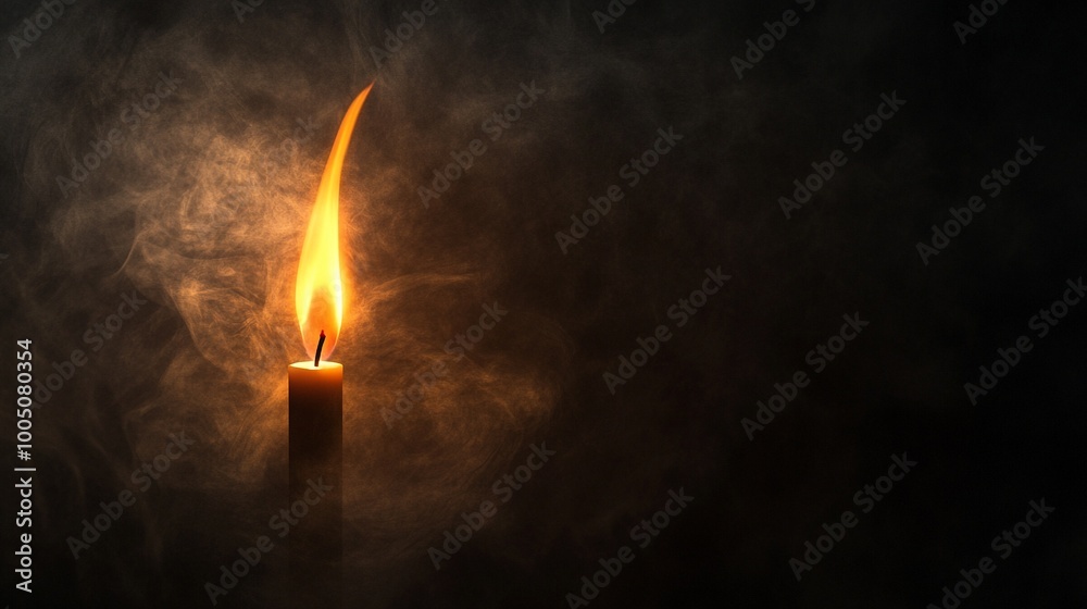 Fototapeta premium Flickering Flame Illuminating the Mysterious Darkness