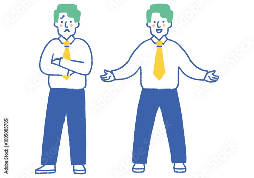 Man with arms folded and hands outstretched_Color