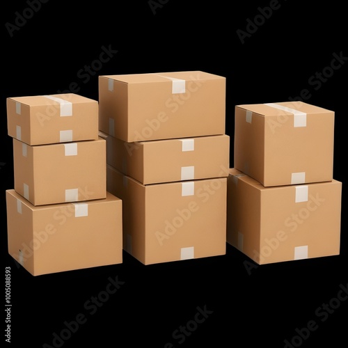Set of Cardbord Boxes Cut Out