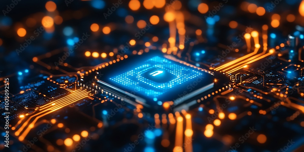 Cyber Security CPU Chip with Lock Symbol Abstract Technology Illustration Cyber Security CPU Chip with Lock Symbol Abstract Technology Illustration
