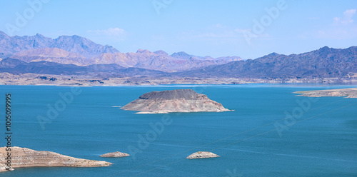 Lake Mead formed by the Hoover Dam.