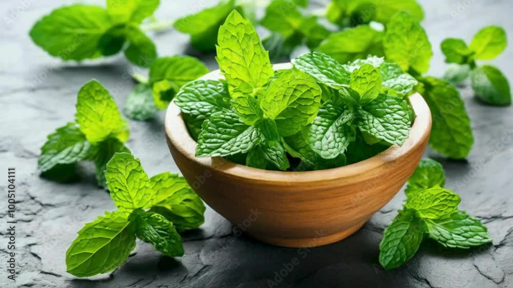 fresh mint in a bowl fresh mint in a bowl