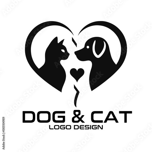 Cat And Dog Vector Logo Design photo