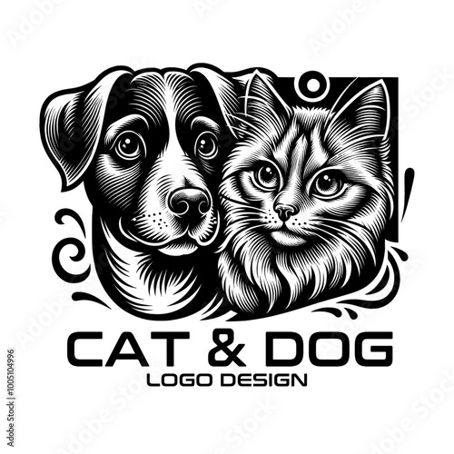 Cat And Dog Vector Logo Design photo