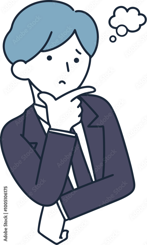 Businessman in distress Simple Illustration Businessman in distress Simple Illustration