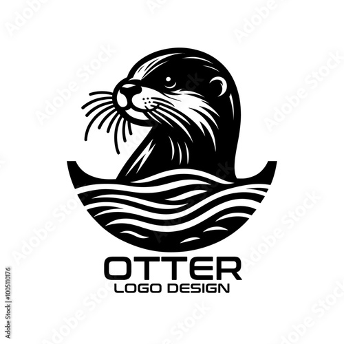 Otter Vector Logo Design photo