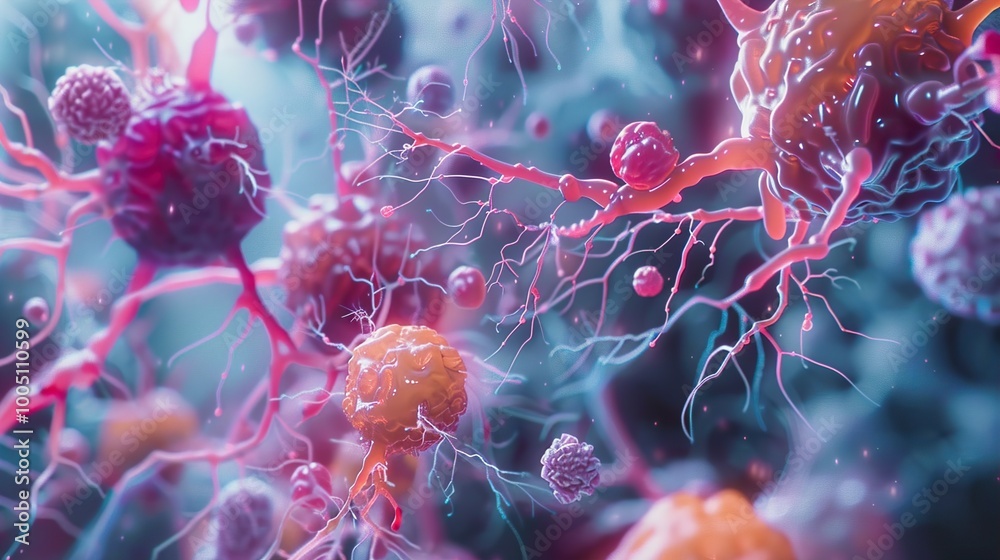 Microscopic View of a Cell - Scientific Illustration Microscopic View of a Cell - Scientific Illustration