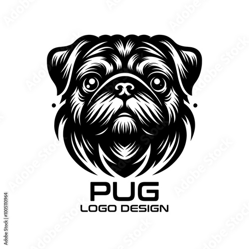 Pug Dog Vector Logo Design photo