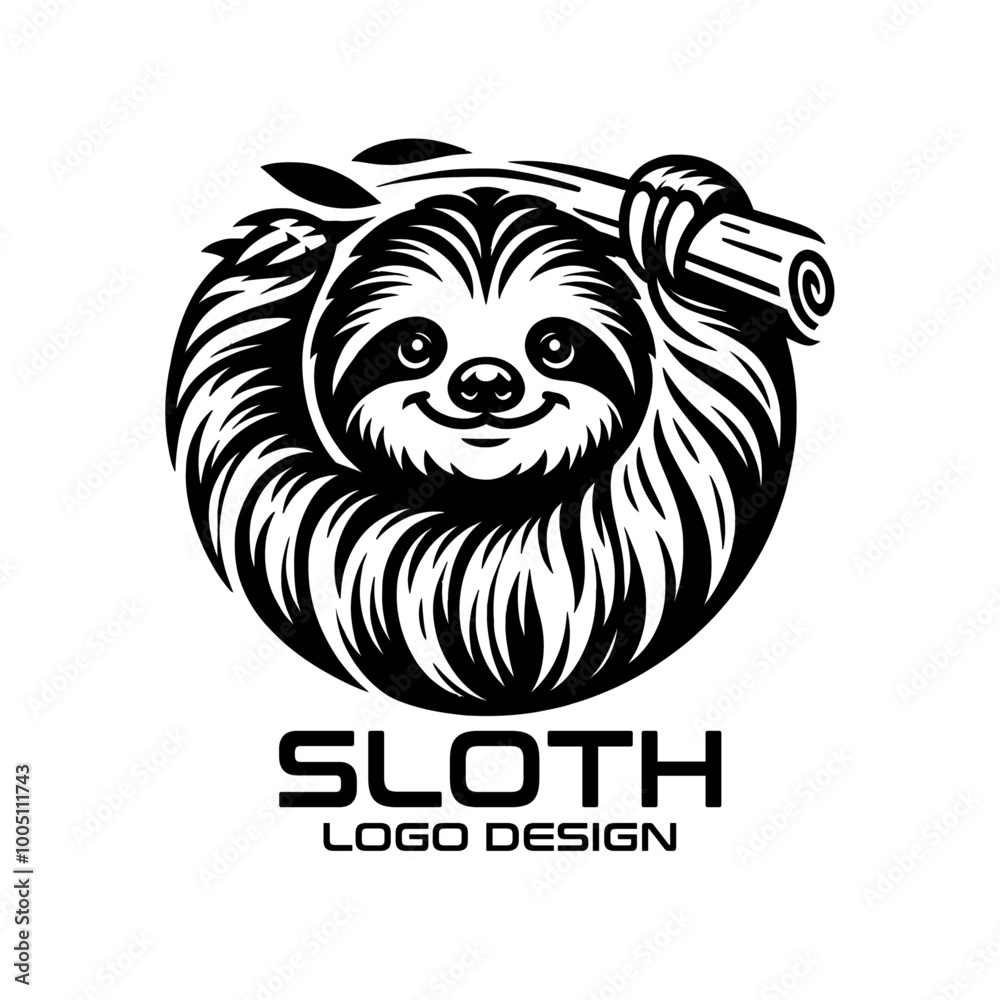 Sloth Vector Logo Design Sloth Vector Logo Design