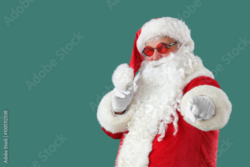 Cool Santa Claus pointing a...