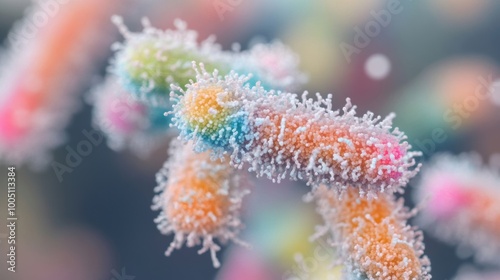 Microbes display a stunning array of colors and complex textures, revealing their microscopic beauty during scientific examination