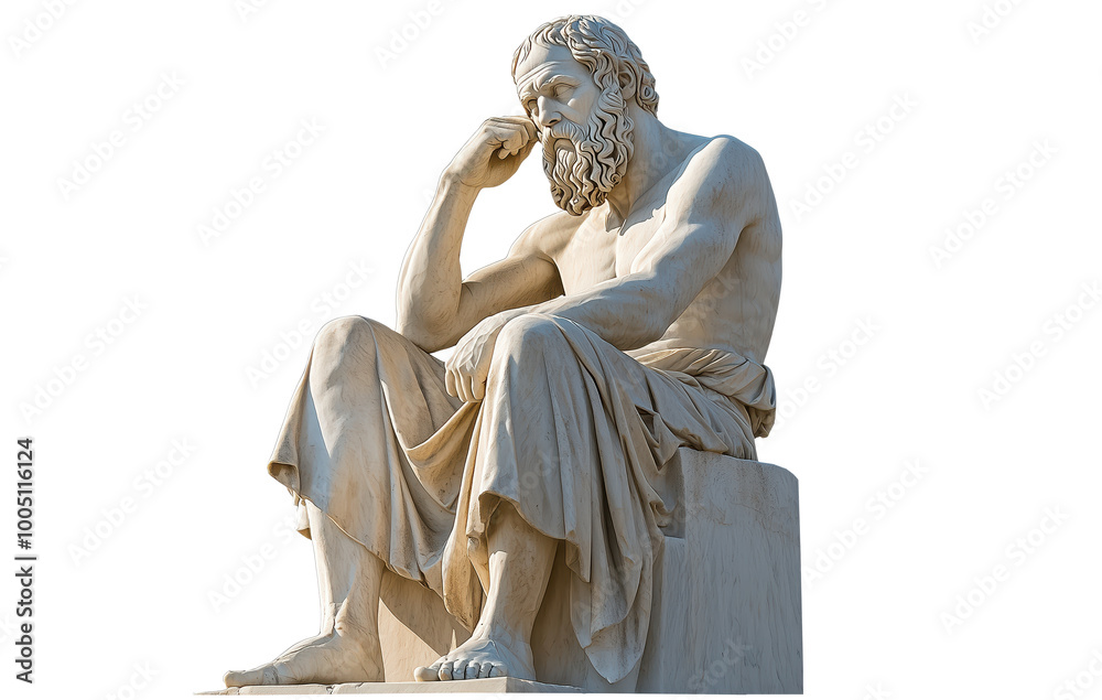 Marble Statue of Socrates, Philosopher in Thought