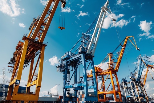 Wallpaper Mural Port cargo crane with blue sky and cloud background Torontodigital.ca